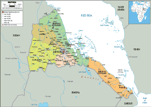 POLITICAL Map of Eritrea