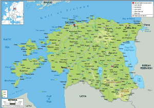 PHYSICAL Map of Estonia