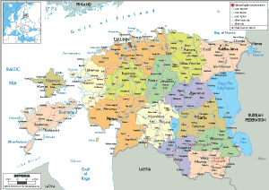 POLITICAL Map of Estonia