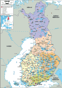 POLITICAL Map of Finland