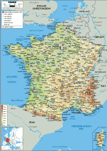 PHYSICAL Map of France