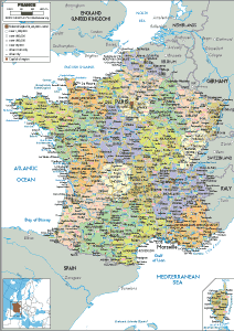 POLITICAL Map of France