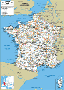 ROAD Map of France