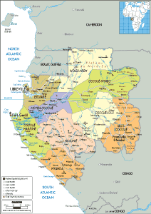 POLITICAL Map of Gabon