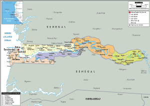 POLITICAL Map of Gambia