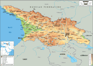 PHYSICAL Map of Georgia