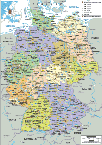 POLITICAL Map of Germany