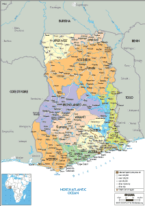 POLITICAL Map of Ghana