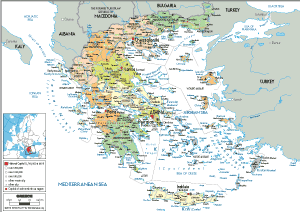 POLITICAL Map of Greece