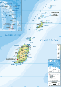 PHYSICAL Map of Grenada