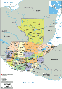POLITICAL Map of Guatemala