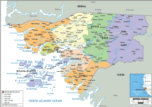 POLITICAL Map of Guinea-Bissau