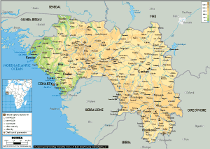 PHYSICAL Map of Guinea