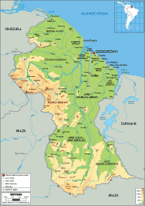 PHYSICAL Map of Guyana