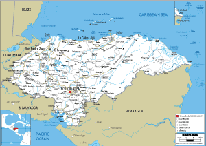ROAD Map of Honduras