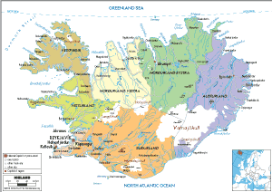POLITICAL Map of Iceland
