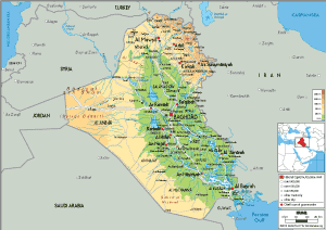 PHYSICAL Map of Iraq
