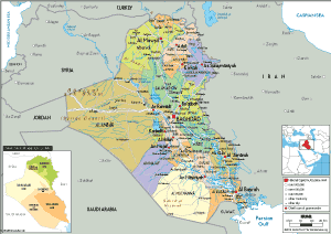 POLITICAL Map of Iraq