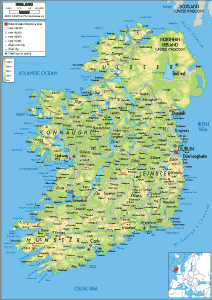 PHYSICAL Map of Ireland