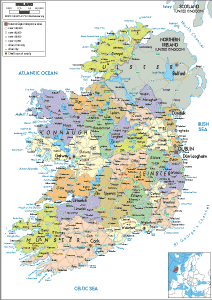 POLITICAL Map of Ireland