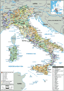 POLITICAL Map of Italy