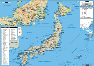 PHYSICAL Map of Japan