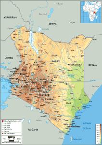 PHYSICAL Map of Kenya