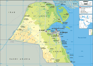 PHYSICAL Map of Kuwait