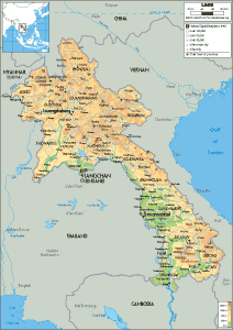PHYSICAL Map of Laos