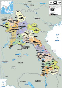 POLITICAL Map of Laos