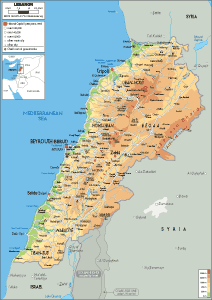PHYSICAL Map of Lebanon