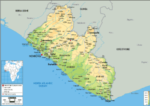 PHYSICAL Map of Liberia