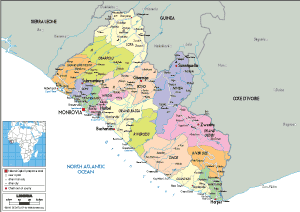 POLITICAL Map of Liberia
