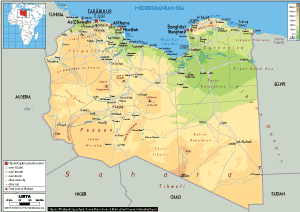 PHYSICAL Map of Libya