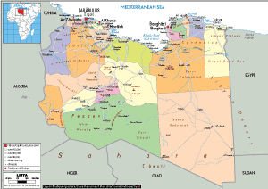 POLITICAL Map of Libya