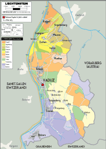 POLITICAL Map of Liechtenstein