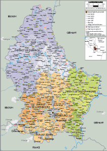 POLITICAL Map of Luxembourg