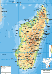 PHYSICAL Map of Madagascar
