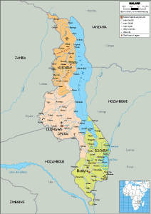 POLITICAL Map of Malawi