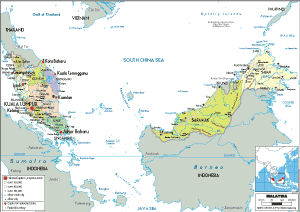 POLITICAL Map of Malaysia