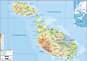 PHYSICAL Map of Malta