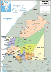 POLITICAL Map of Mauritania
