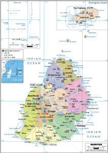 POLITICAL Map of Mauritius