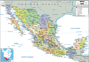 POLITICAL Map of Mexico