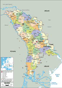POLITICAL Map of Moldova