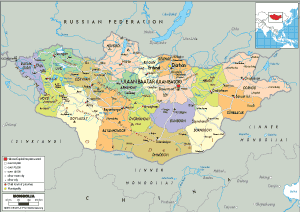 POLITICAL Map of Mongolia