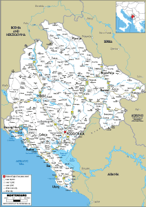 ROAD Map of Montenegro