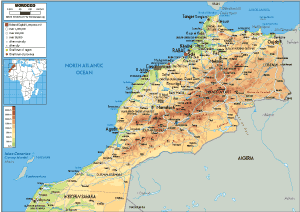 PHYSICAL Map of Morocco