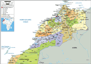 POLITICAL Map of Morocco