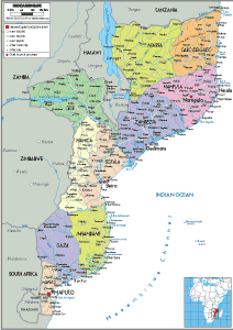 POLITICAL Map of Mozambique